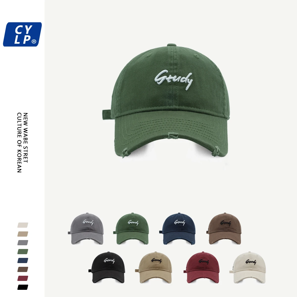 Washed Baseball Cap Men and Women Same Korean Style Three-Dimensional Letter Embroidery Soft Peaked Cap