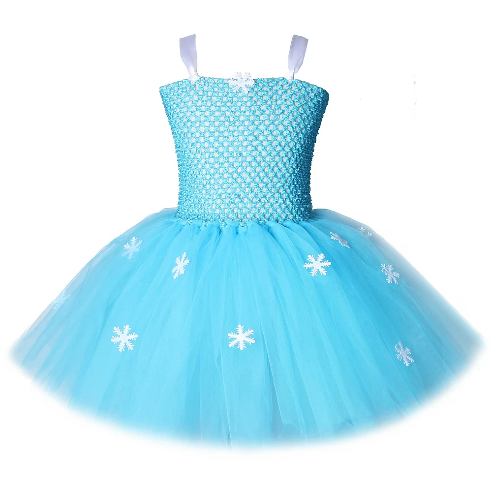 

Princess Elsa Dresses Tutu for Girls Carnaval Costumes Kids Snow Queen Elza Fancy Tutu Dress with Snowflake Kids Birthday Party