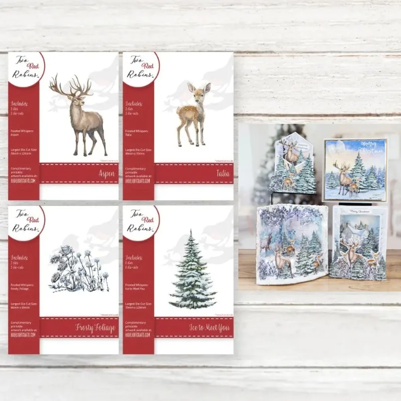 Talia Merry Christmas Aspen Deer Frosty Foliage Whispers Tree  Ice Metal Cutting Die Stamp Scrapbooking Diary Decoration Emboss