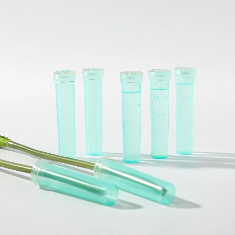 Tubo de nutrição de flores frescas de plástico, 20 peças com tampa, tubo de armazenamento de água, recipiente hidropônico fresco, tubo de água floral