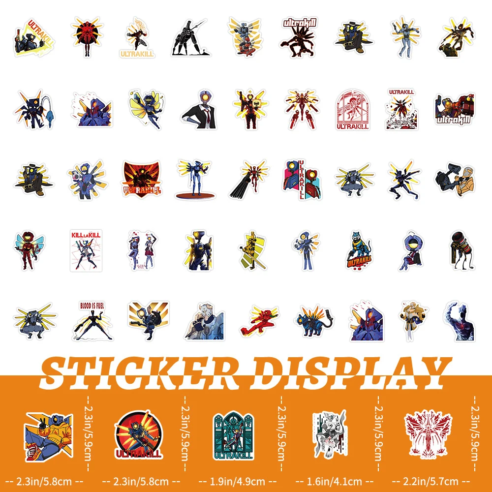 10/30/50pcs Game ULTRAKILL Cartoon Stickers Waterproof Graffiti Car Phone Case Laptop Cool Anime DIY Sticker for Kids Toys Gifts