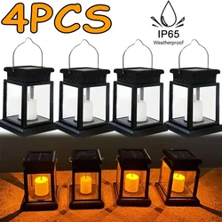 4PCS Solar Candle Lantern Outdoor LED Solar IP65 Waterproof Hanging Lantern Light Auto ON/OFF Solar Landscape Light for Yard