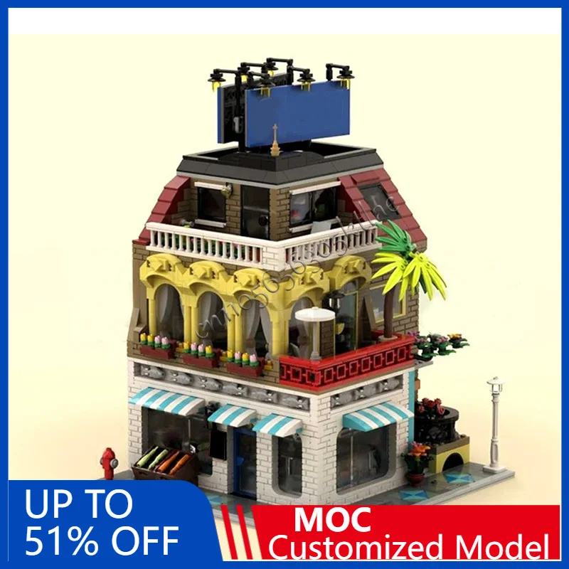 Bloc de construction modulaire personnalisé MOC pour enfants, 2364 pièces, maison, coin de rue, magasin de poissons, modèle populaire Simple, bricolage, jouet d'anniversaire, cadeau