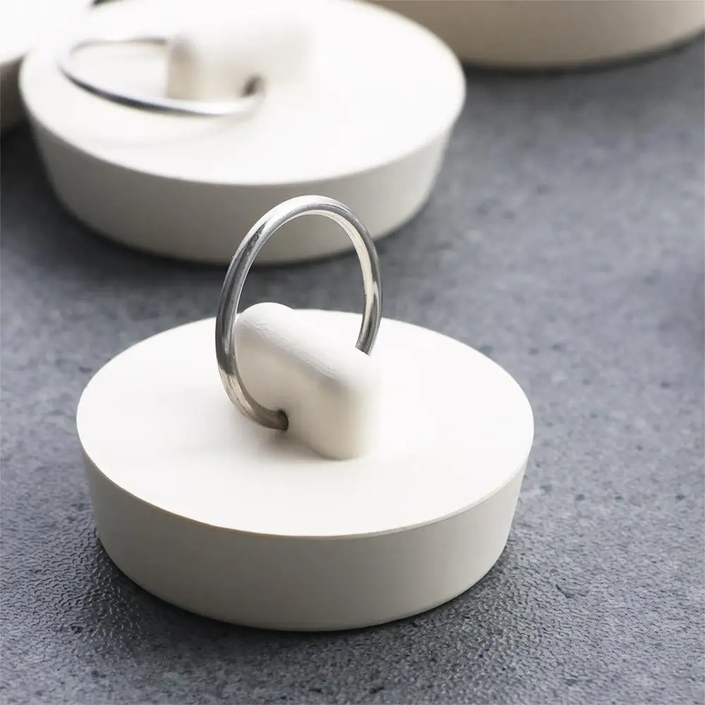 Multipurpose White Leak-proof Kitchen Anti-odor Pull Ring Design Bathroom Amenities Sink Stopper Drain Plug Floor Drain Plug