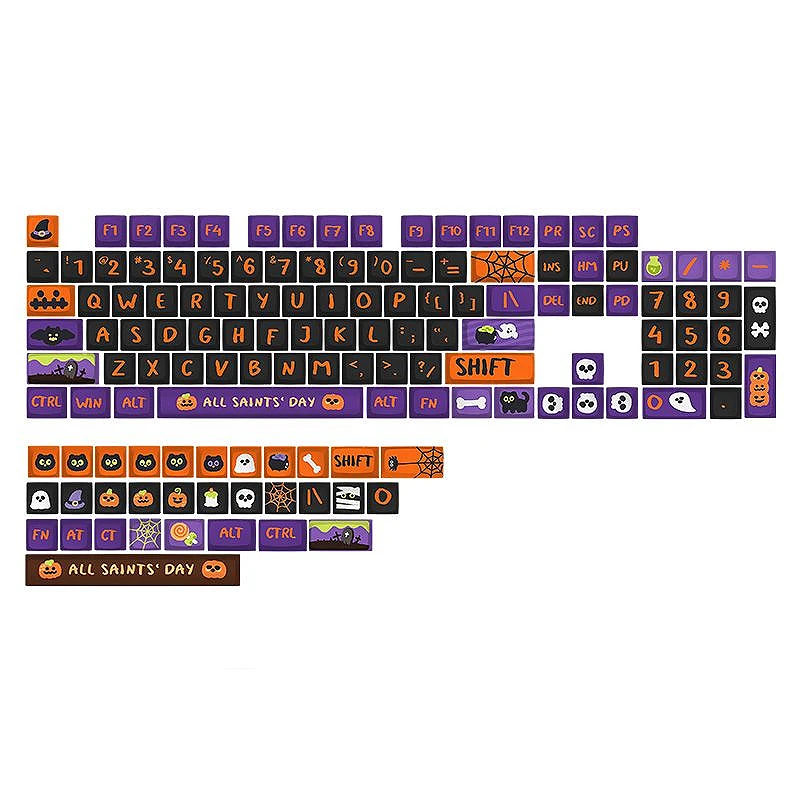 Halloween keycaps / black cat keycaps boxed XDA height BPT material heat sublimation technology for HI75 98 99 104 F87