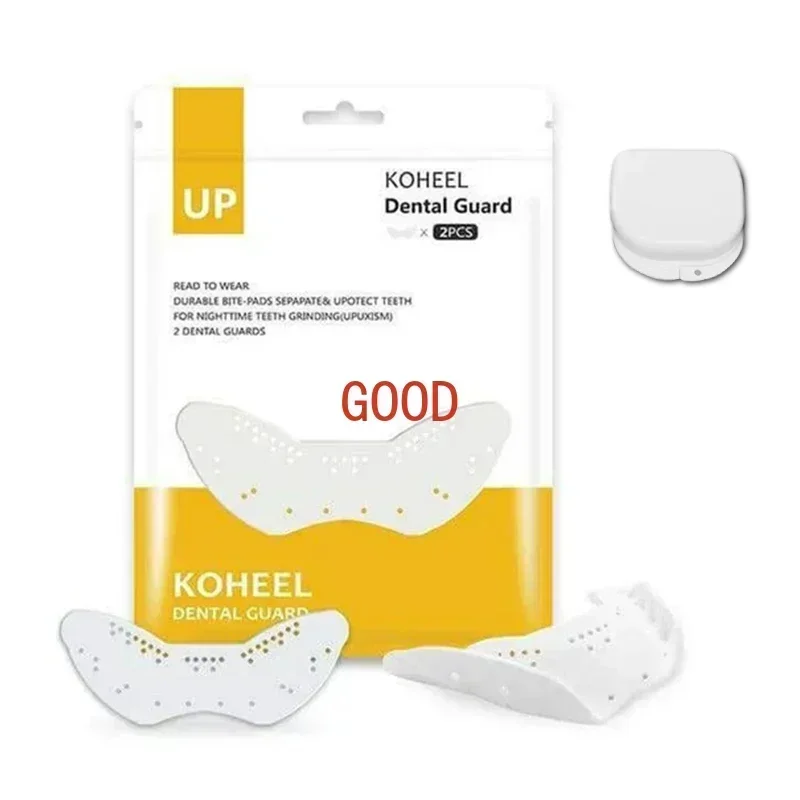 2 шт., формованная силиконовая капа для ночного скрежетания зубов Koheel UP, легкая стоматологическая защита, стоп-бруксизм с коробкой