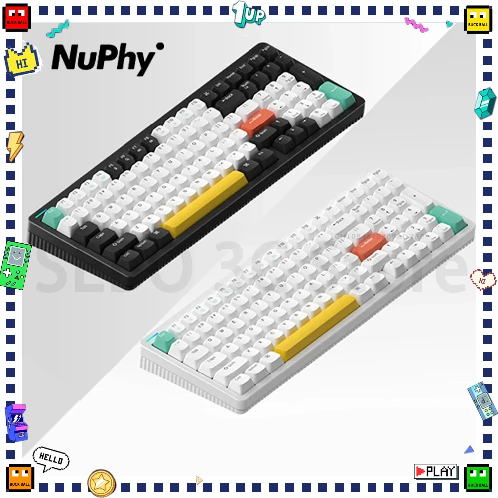 NuPhy Halo96 Mechanical Keyboard Tri Mode Wireless Keyboard 96Keys Hot Swap RGB Backlit Keyboard Office Accessory For Phone PC