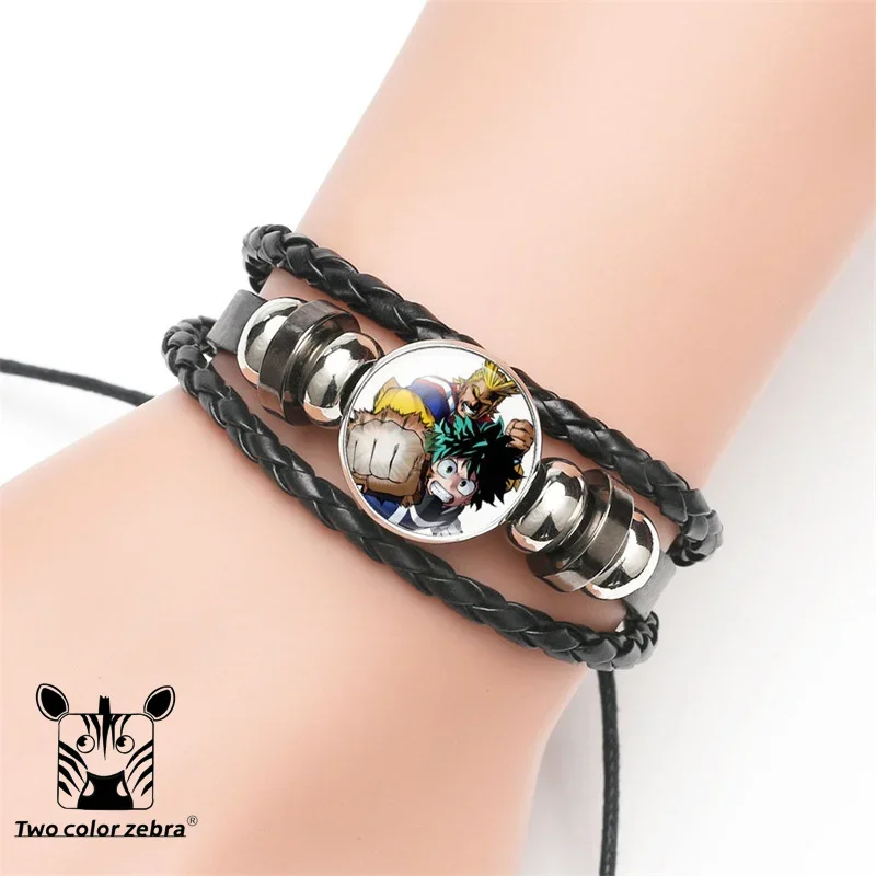 Anime My Hero Academia Cosplay Costume Gems Cowhide Bracelet Wristband Bracelet Jewelry Gift Hand-woven Adjustable Hand Strap