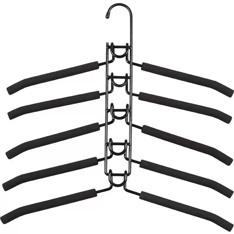 1pc Heavy-Duty ruimtebesparende kleerhanger - meerlaagse metalen kledingorganizer met antislip schuimkussentjes, stevige kasthanger