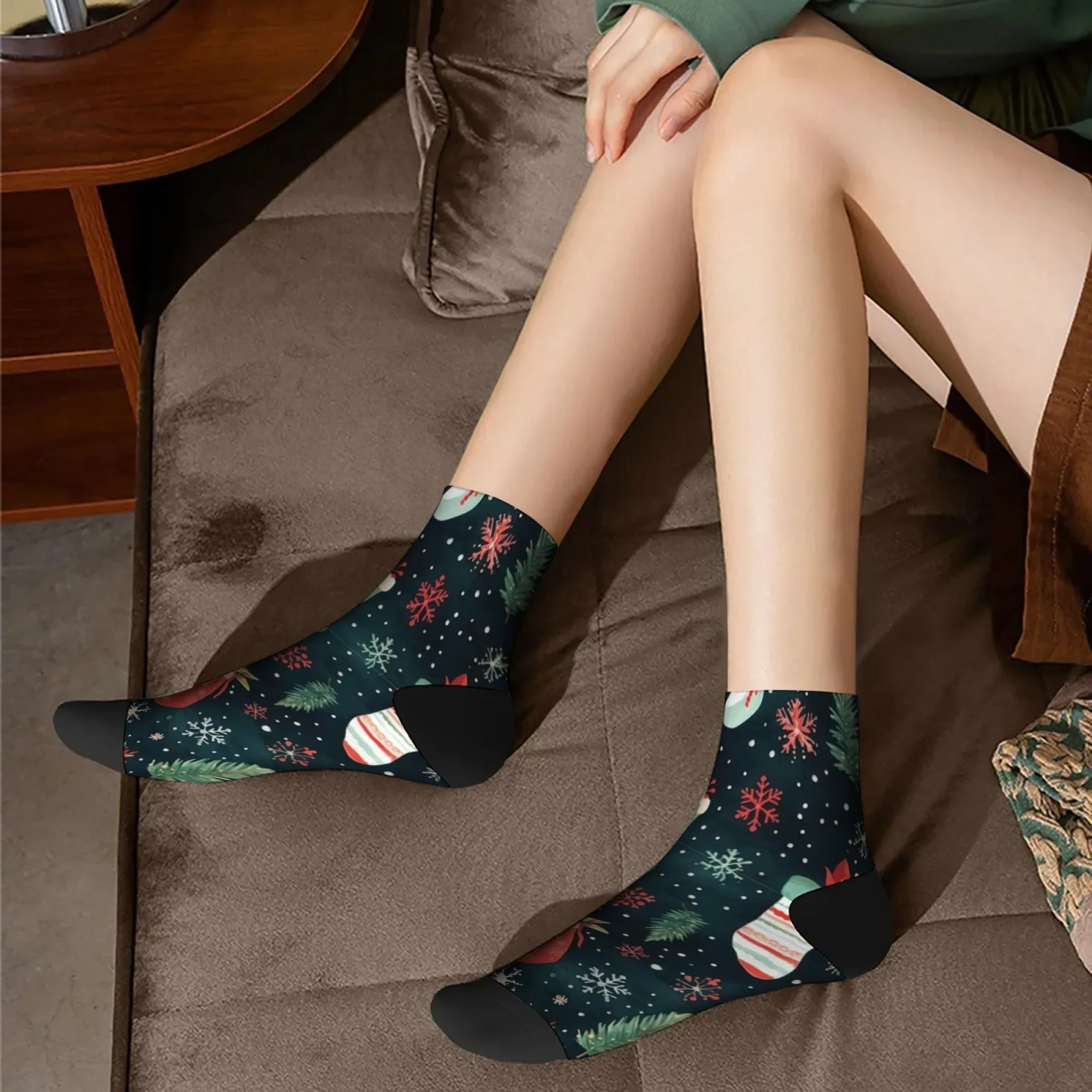 Christmas glove style Short Socks Polyester Blend Comfortable Casual Socks for Women Men Unisex Soft Breathable Lightweight