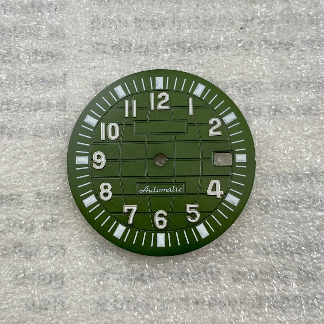 32mm No Logo Dial For NH35/NH36 Automatic Movement Green Luminous Watch Modification Accessories  Custom Logo