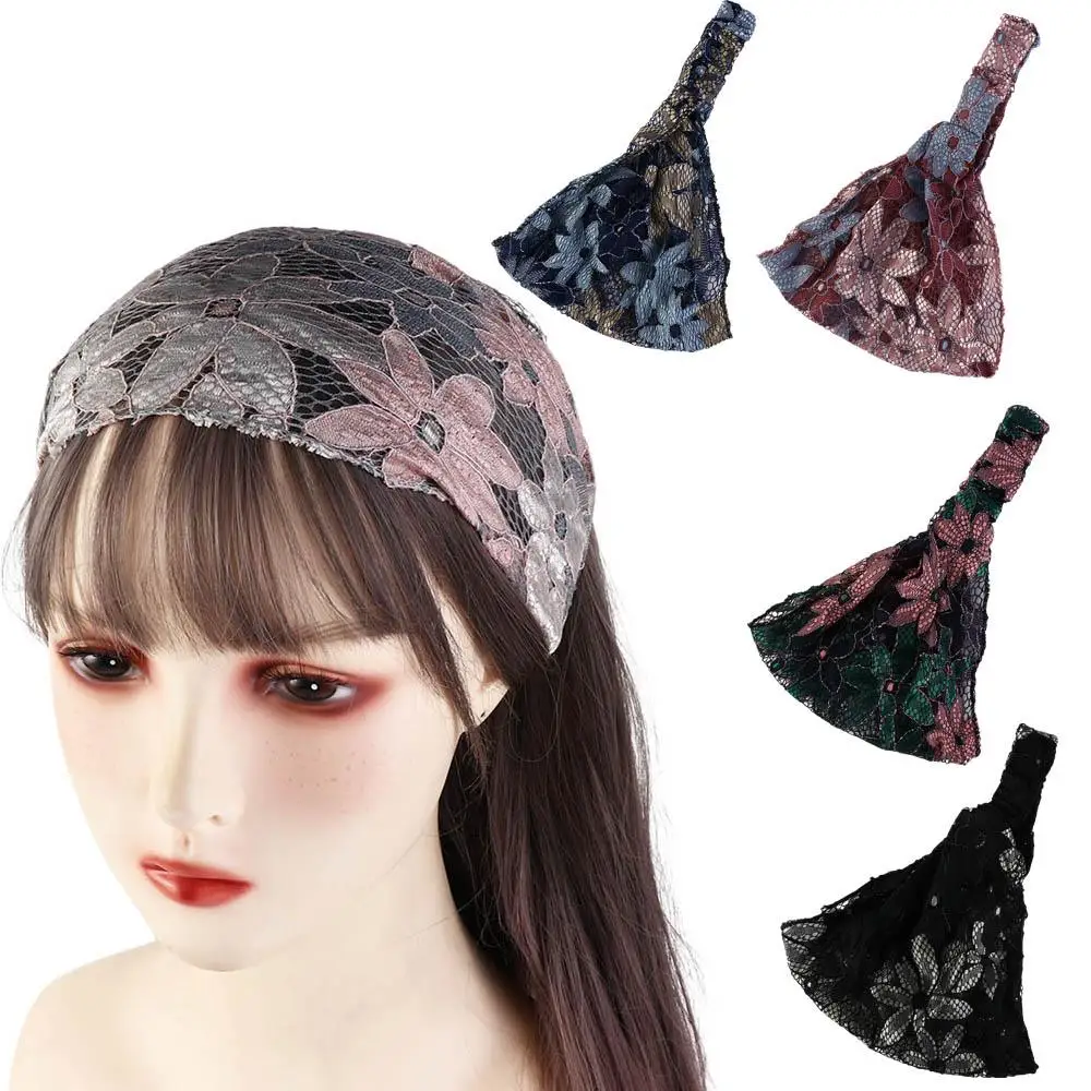 

Flower Broadside Wide Side Wash Face For Women Makeup Korean Style Headband Women Hairband Lace Hair Hoop Hair Accessories