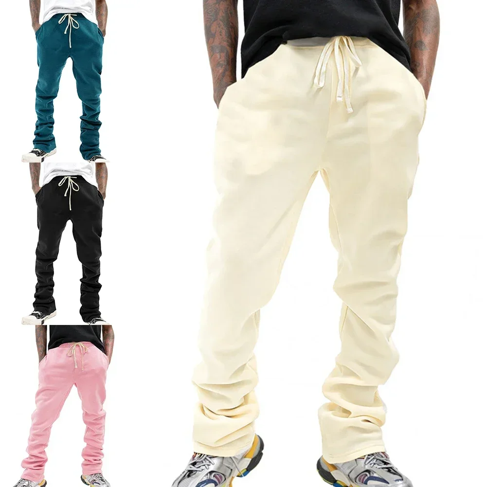 

Men Spring Autumn Lace Up Drawstring Trouser Male Solid Loose Pants Fashion Retro Sweatpants Casual 2025