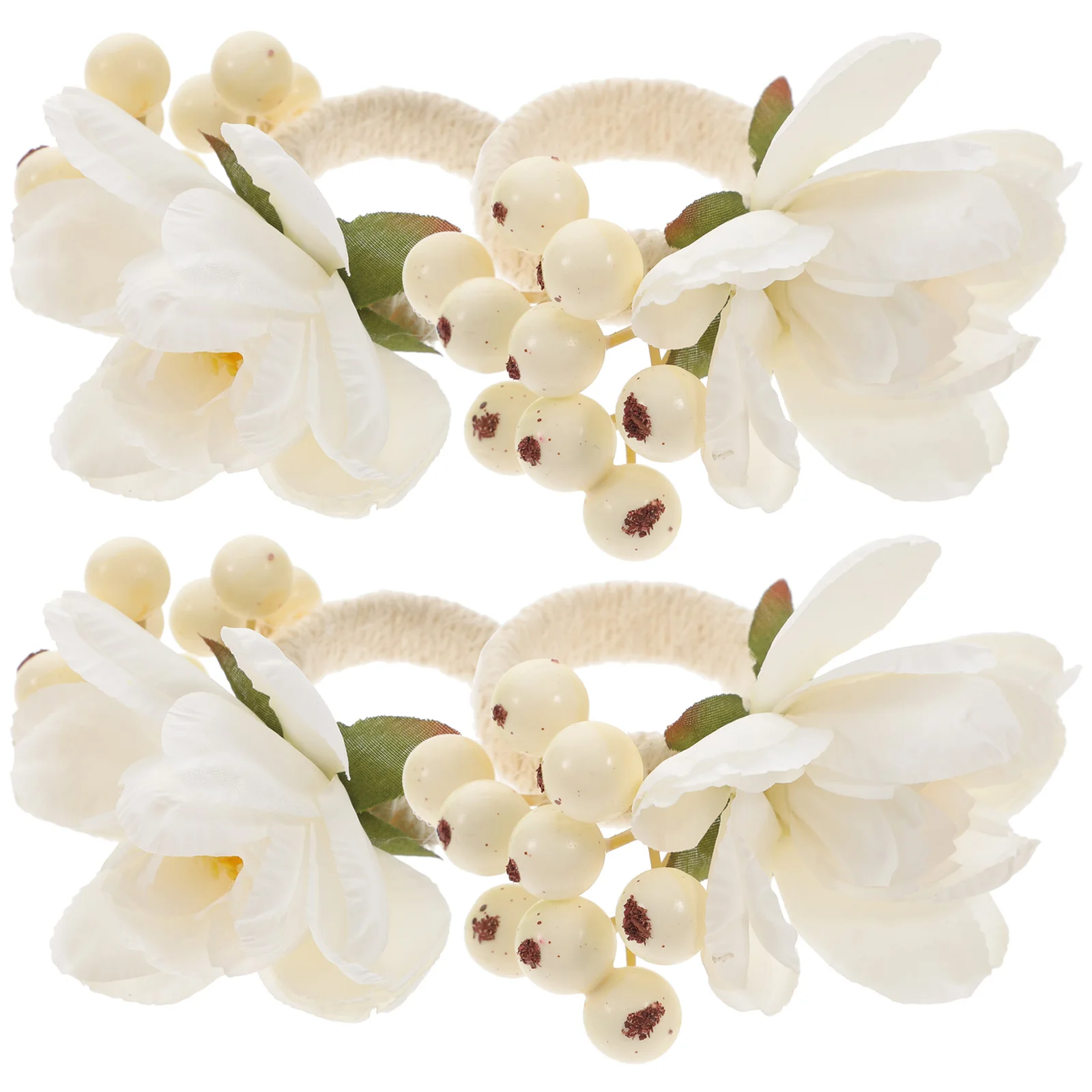 

4pcs Napkin Rings Decorative Serviette Buckle Elegant High-Grade Table Decoration for Dinner Banquet Party Gathering