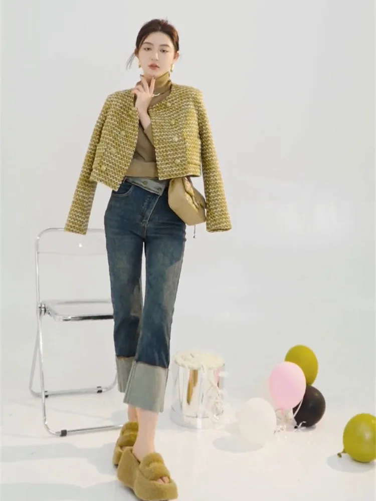 

Elegant Short Outerwear Women's High-End Style Fragile Fashion Trend Autumn 2023 Korean Version Long Sleeve Regular Fit