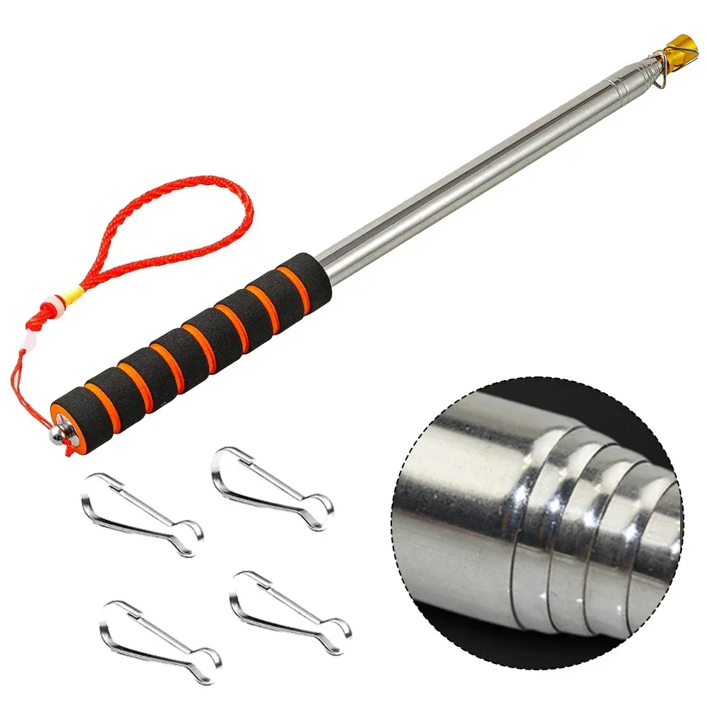 1pc Flag Pole With 4 Pcs & Clips 3 Meters Telescopic Handheld Flagpole Household Hand Tools Replacement Accessories