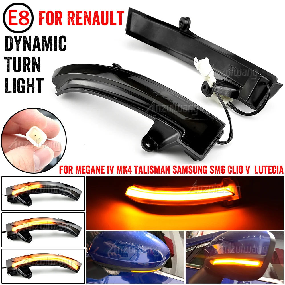 

Dynamic Blinker LED For Renault Megane 4 IV Talisman Clio 5 V Turn Signal Light Side Mirror Indicator Lamp