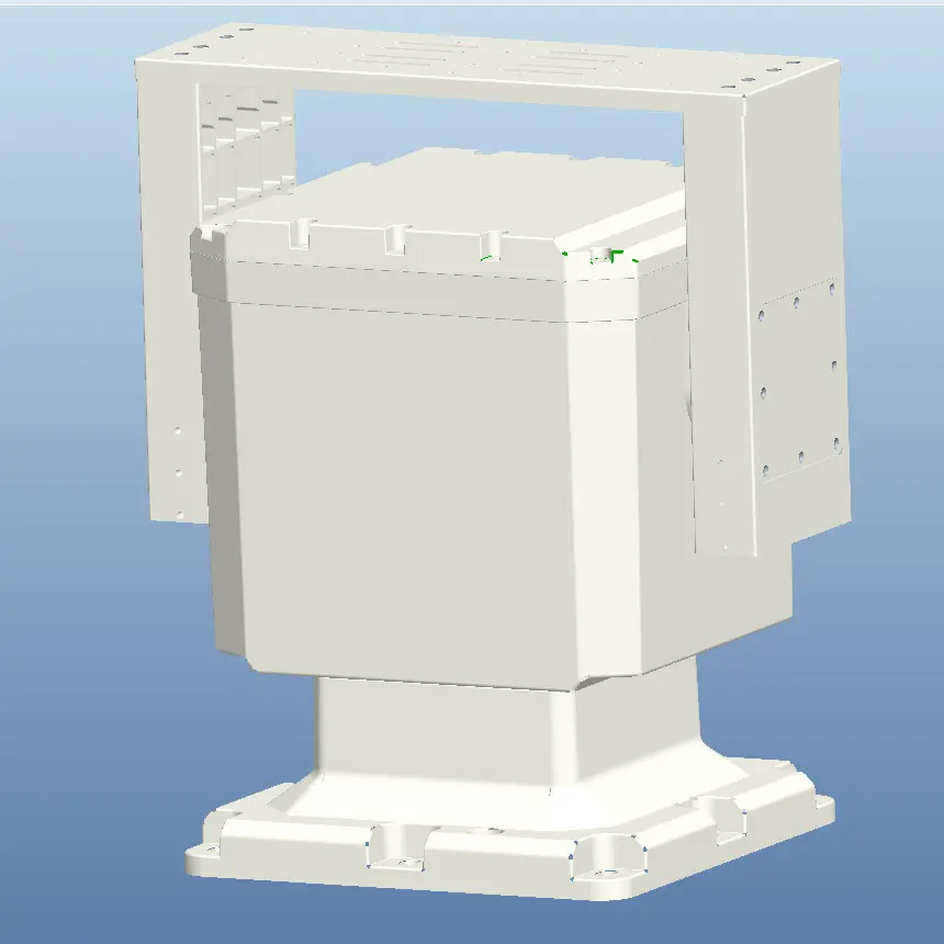 Carga superior resistente de 30 ~ 80 kg ± 0,003 °   Cabeça motorizada pan tilt de alta precisão, design da estrutura de acionamento harmônico do servo motor