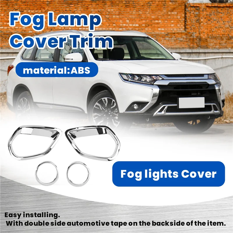 ABIB -ABS Chrom-Nebelscheinwerfer vorne und hinten, dekorativer Rahmen für Mitsubishi Outlander 2016–2020