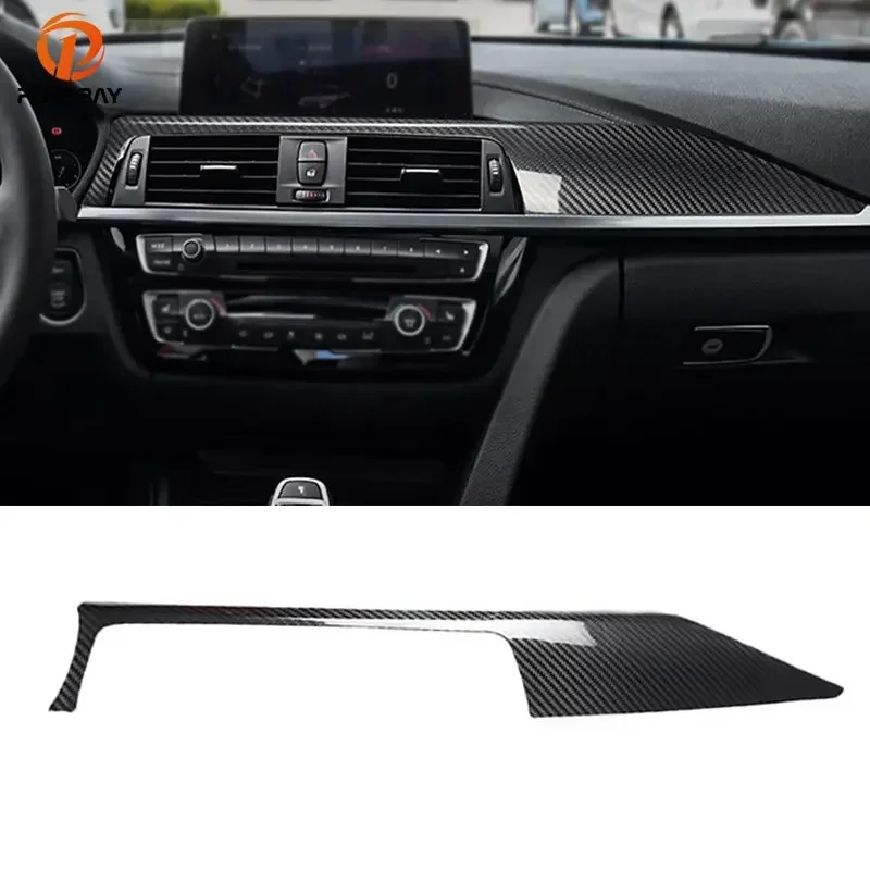 For BMW 3 Series F30 F31 2012-2019/4 Series F32 F33 2013-2019 Carbon Black Center Console Dashboard Panel Cover Trim Accessories