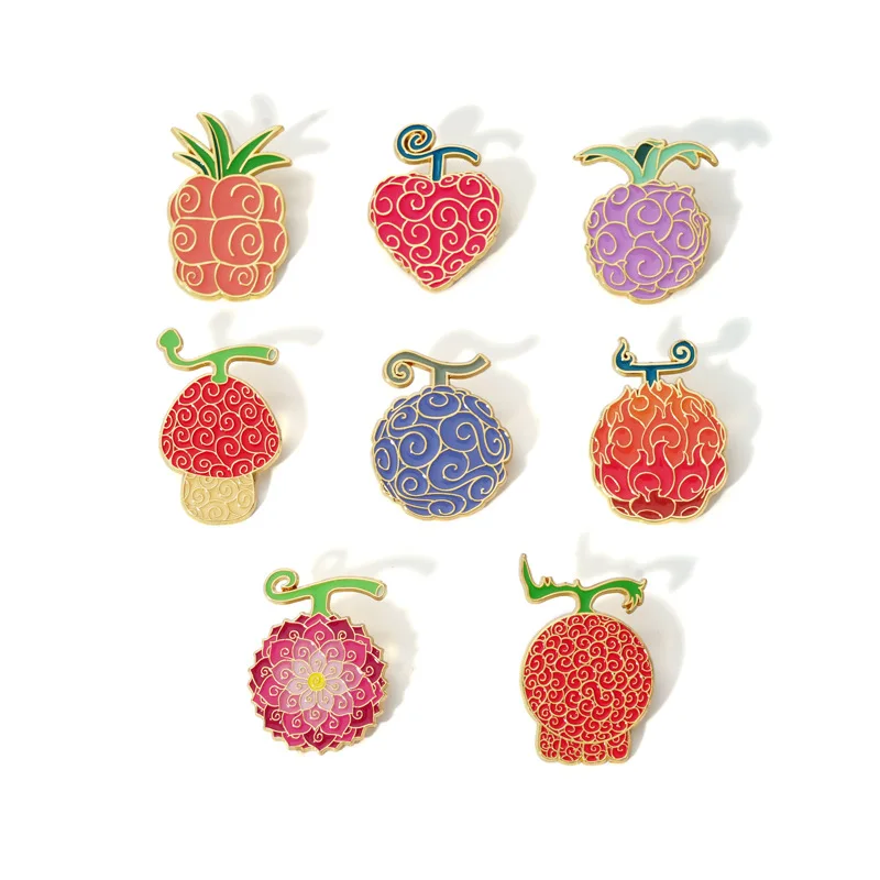 Japanese Anime Enamel Pins Cute Fruit Brooch Colorful Clothes Backpack Lapel Badge Fashion Jewelry Accessories For Friends Gifts