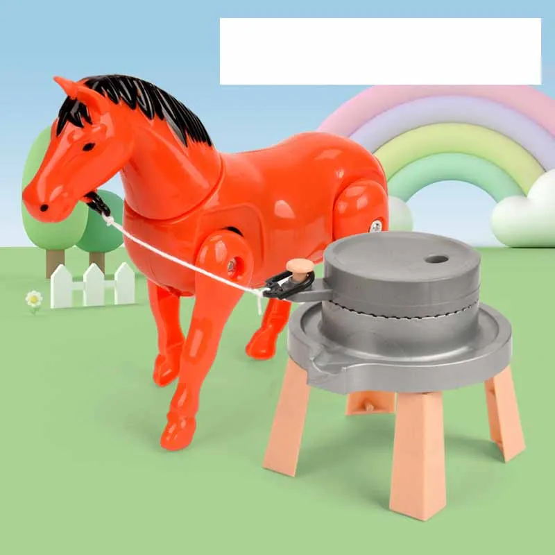 Kids Electric Toys Simulation Pull Grindstone Horse Toys Baby Interactive Horse Walking Pull Grindstone Childhood Nostalgia Toys