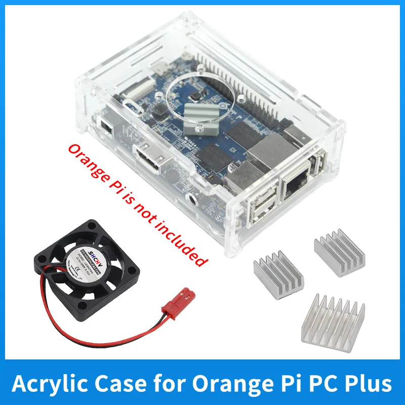 

Orange Pi PC Acrylic Case Transparent Shell Optional Fan Heat Sink 5V 3A Power Suplpy Protect Enclosure for Orange Pi PC Plus