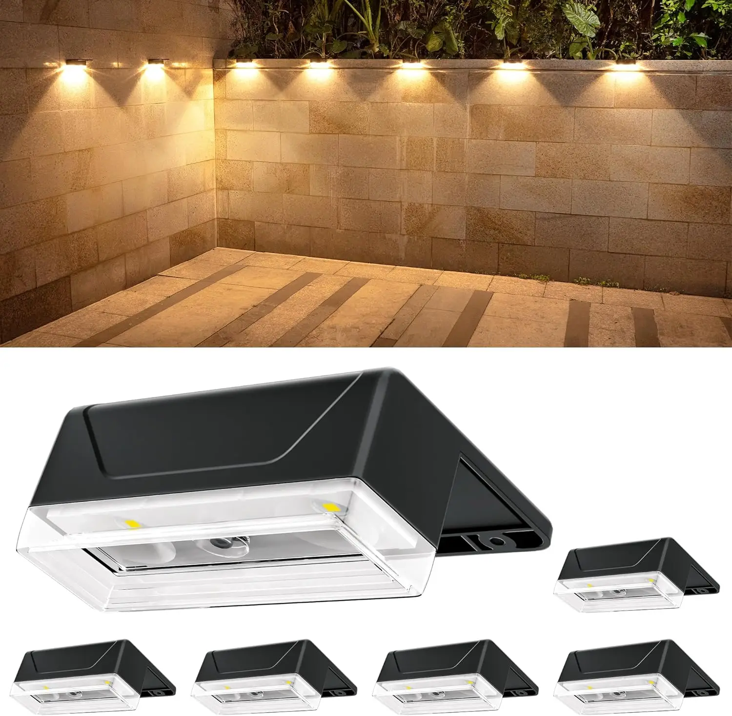 

Солнечные фонари для забора, уличные IP65, водонепроницаемые, RGB, 8 режимов, комплект из 6 штук для сада, патио, заднего двора