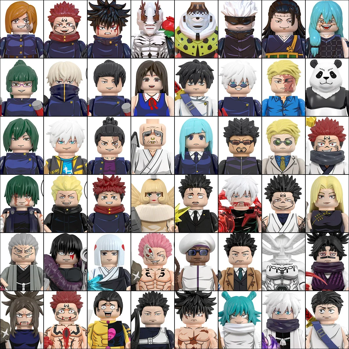 48pcs Jujutsu Kaisen Bouwstenen Itadori Yuji Gojo Satoru Ryomen Mini Action Figure Accessoires Kerstcadeau voor kinderen