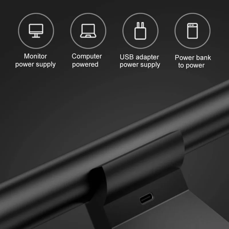 Xiaomi mijia lite lâmpada de mesa dobrável estudante olhos proteção usb tipo-c para computador pc monitor barra de tela pendurado luz led