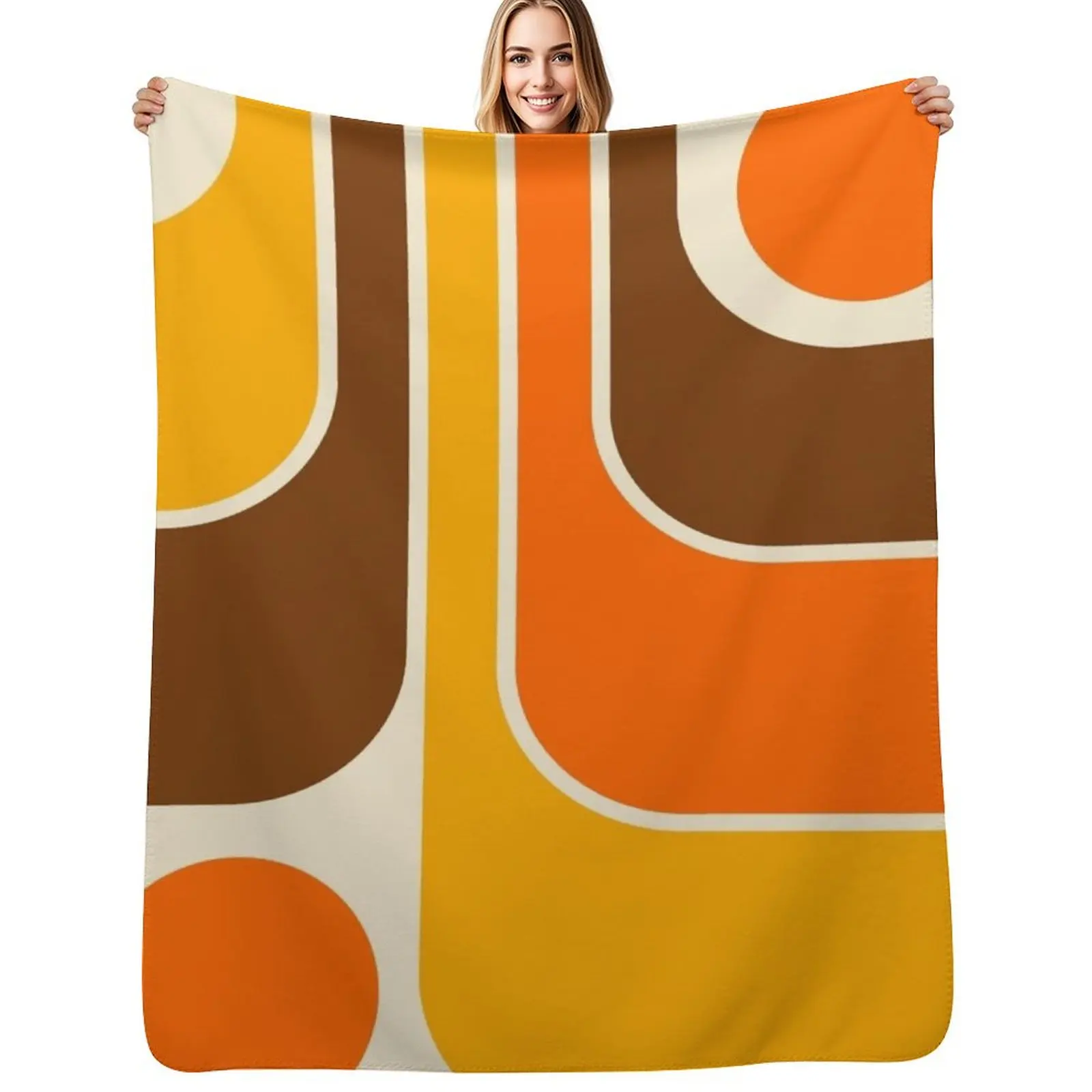 

Retro Geometric Design 624 Throw Blanket Cozy Microfiber Throw Blanket for Home Bedroom
