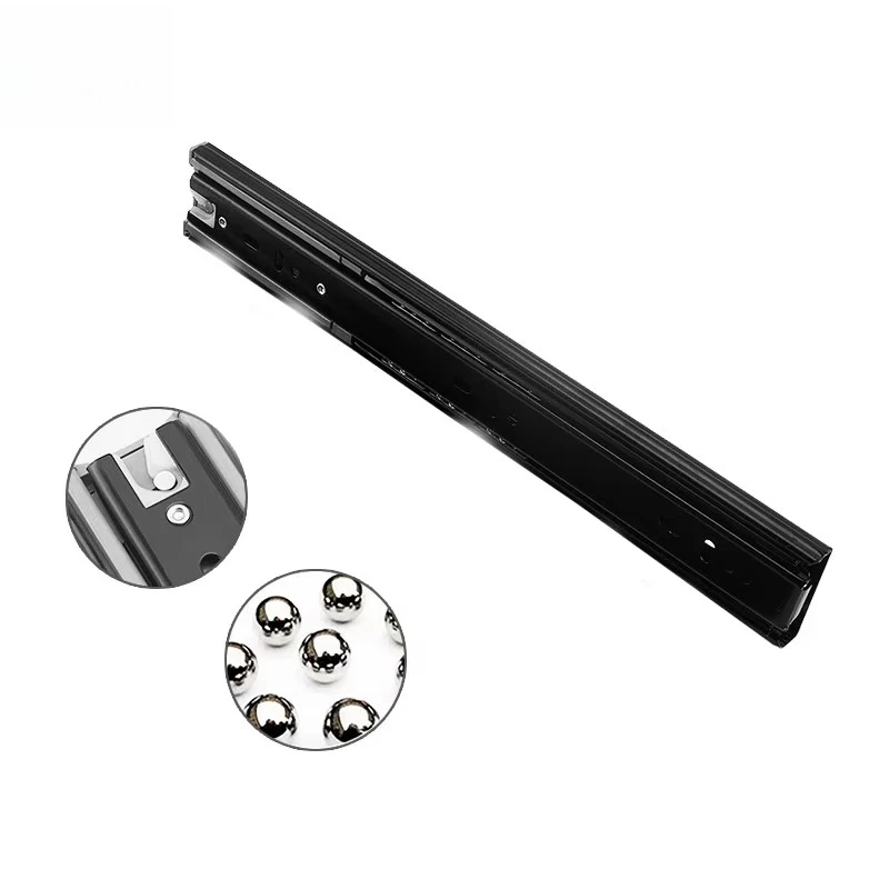 

3 fold heavy duty cabinet lower installation 35mm drawer slide soft closed ball bearing drawer slide