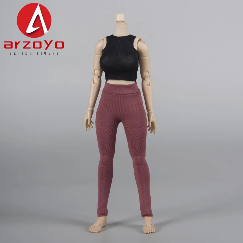 CHILI TOYS-pantalones de Yoga simples para mujer, mallas deportivas a escala 1/12, modelo de cuerpo de figura de acción de 6"