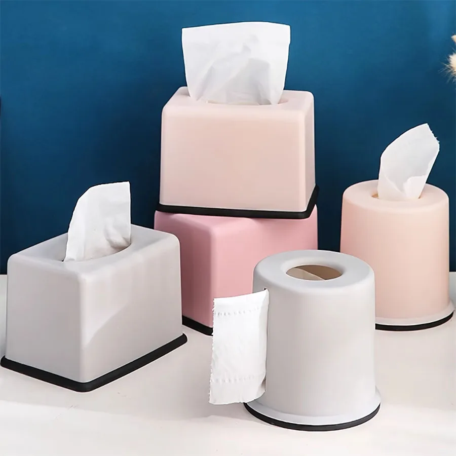 Plastic Roll Paper Holder Towel Tissue Box Storage Case Car Desktop Napkins Holder Organizer For Kitchen Bathroom Supplies