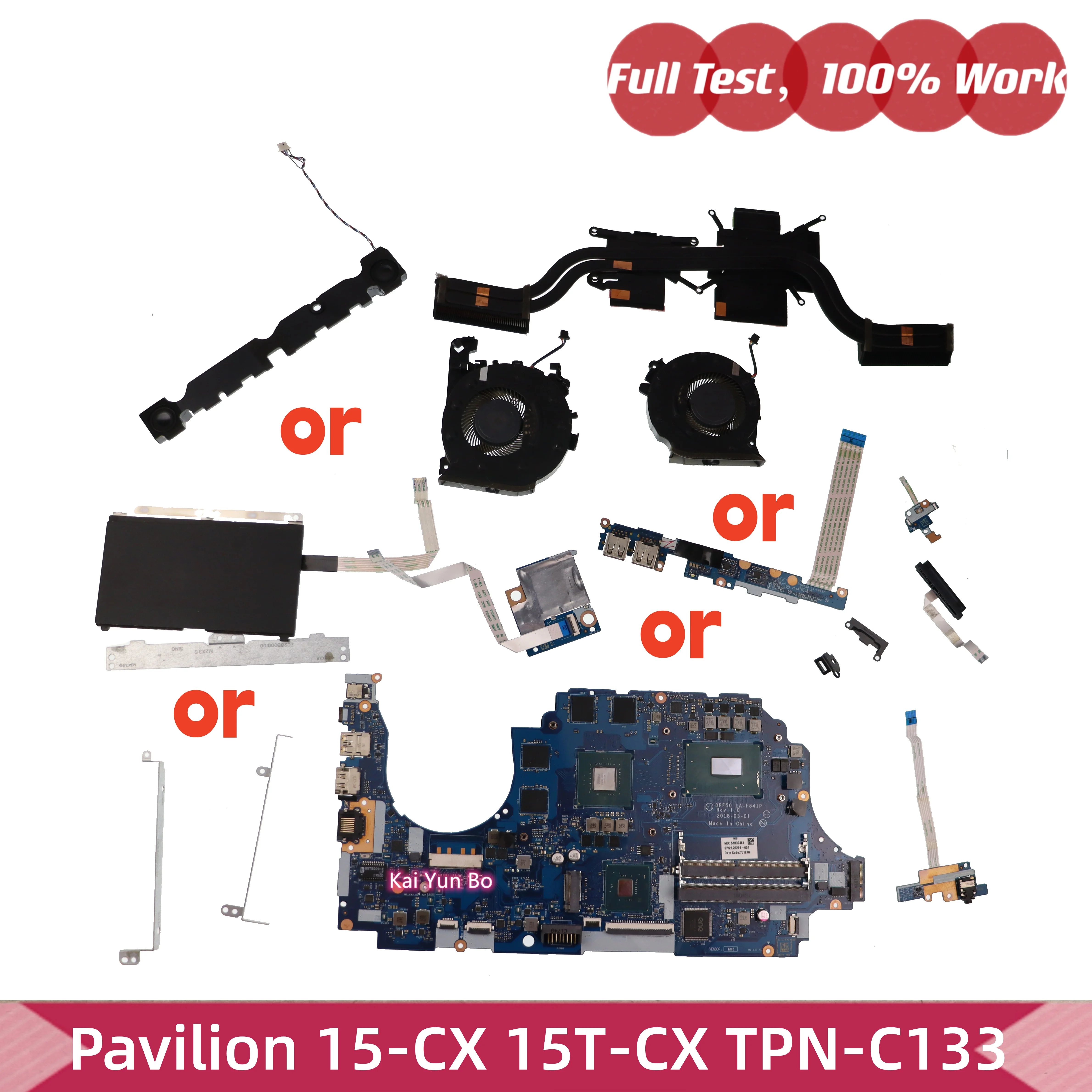 Para HP Pavilion 15-CX 15T-CX TPN-C133 Laptop Motherboard LA-F841P Heatsink ventilador altasd Audio USB placa de disco duro interruptor de botón de alimentación del Cable placa Touchpad LS-F841P LS-F842P LS-F843P LS-F8
