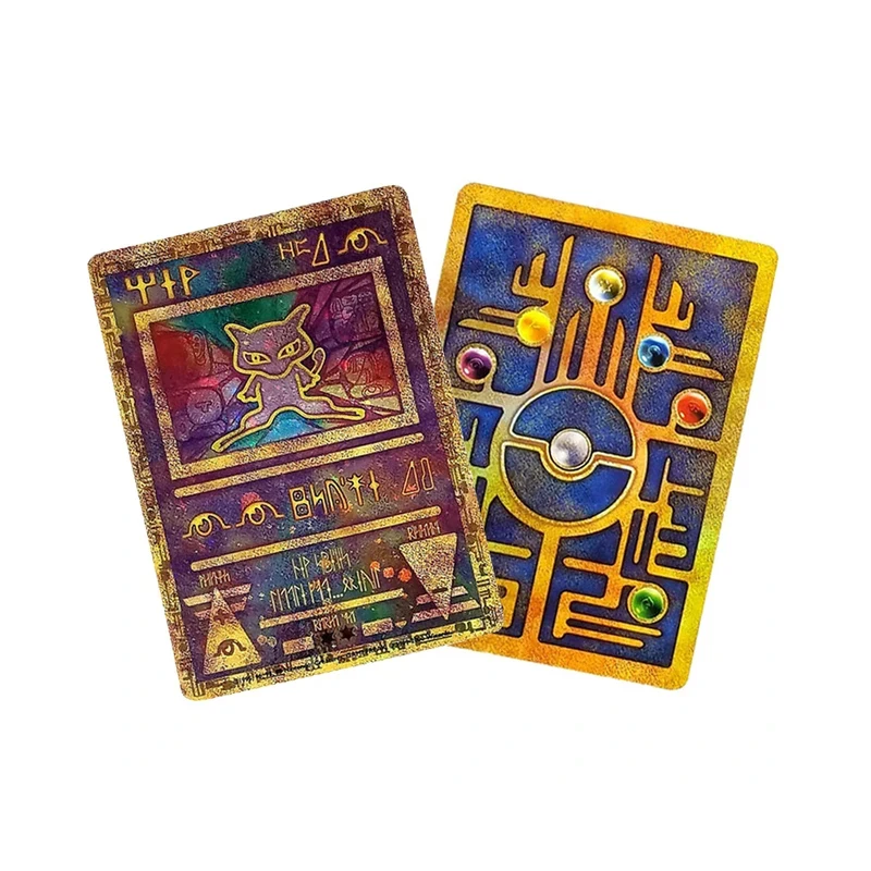 6.3x8.8cm Diy PTCG 뮤 컬렉션 카드 고대 양면 컬러 금속 카드 뮤 클래식 한정판 애니메이션 카드 선물 완구