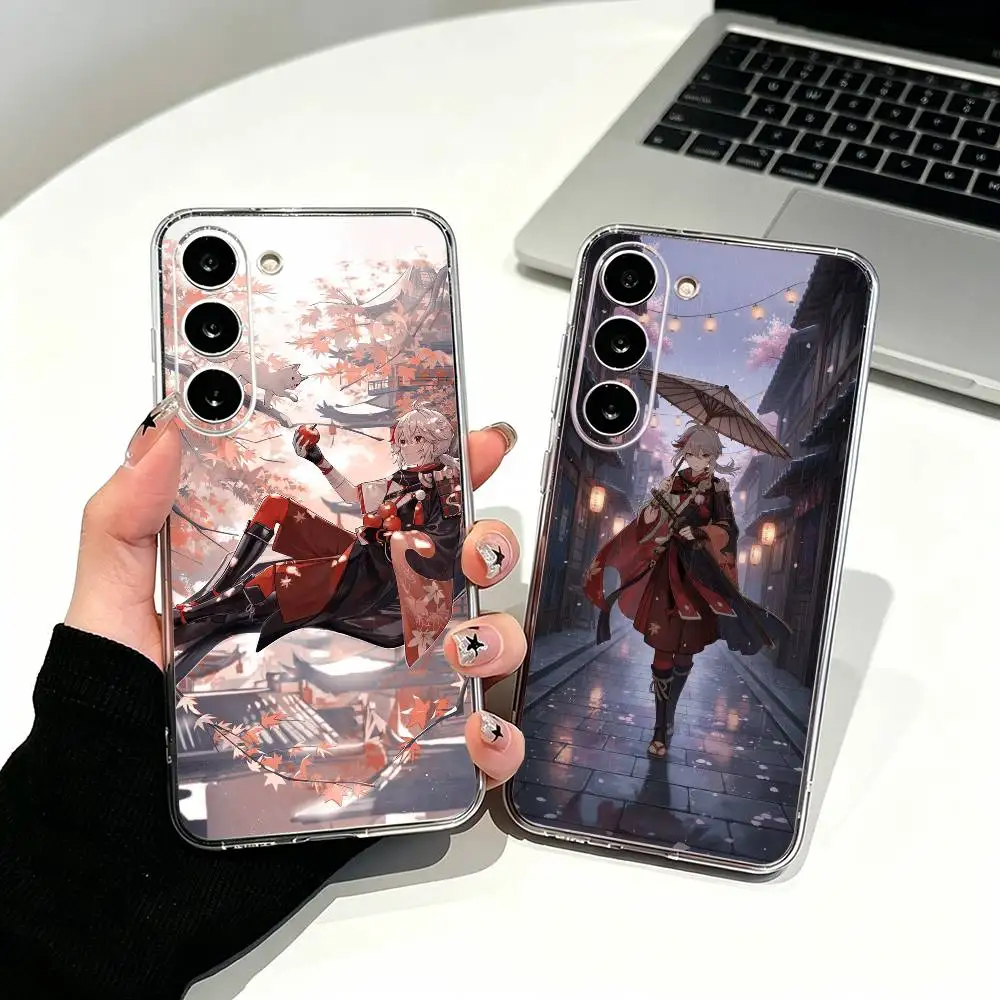 Anime G-Genshin impact Kaedehara Kazuha Phone Case For Samsung Galaxy A71,A70,A51,A40,A30,A52 Transparent Cover