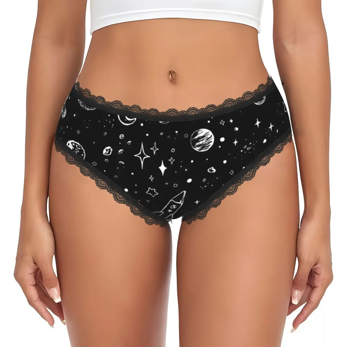 Custom Space Panties Briefs Women's Comfort Briefs Underwear Breathable Female Underpants
