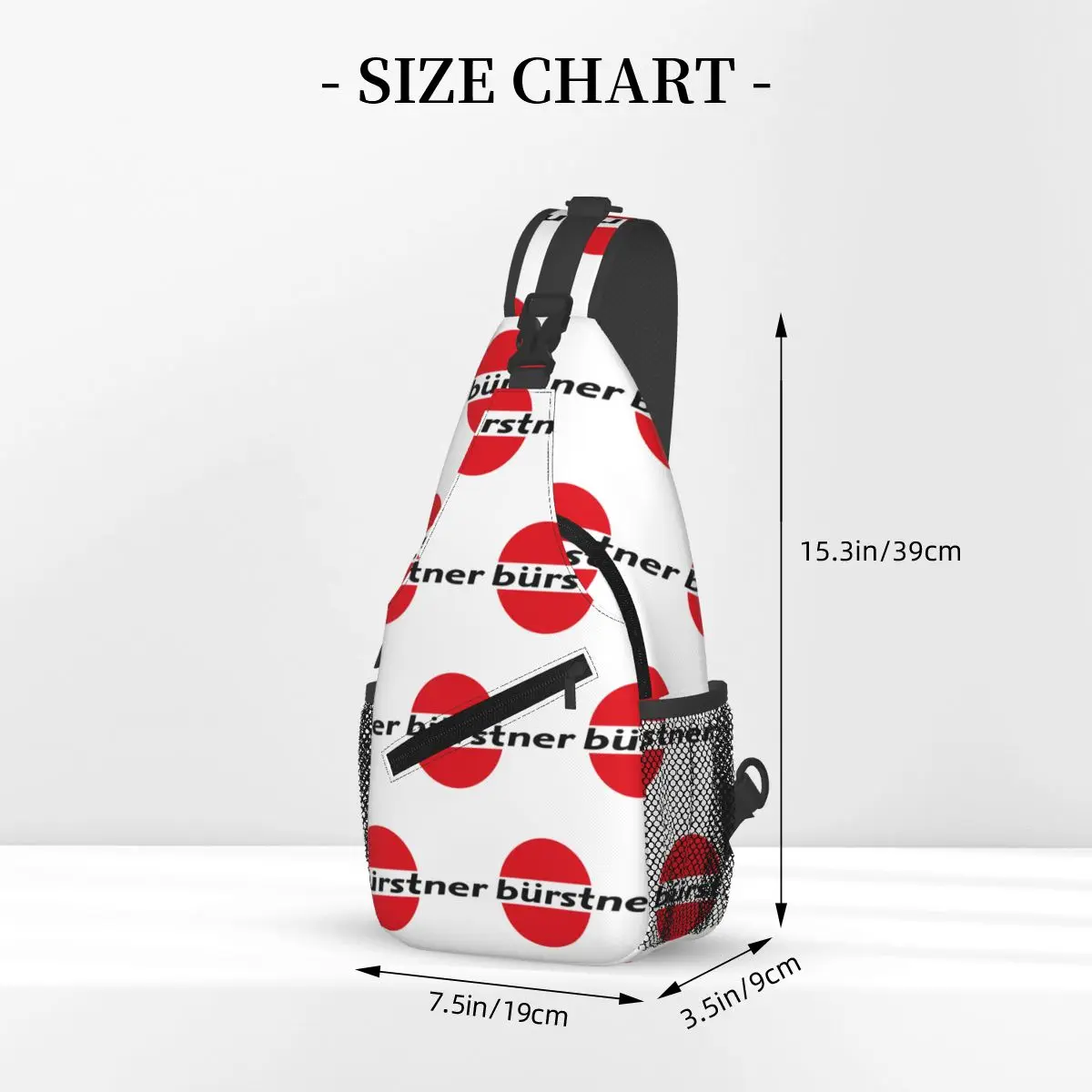 حقيبة صدر بشعار Burstner للرجال حقيبة ظهر كروس بودي حقيبة صدر للسفر والمشي لمسافات طويلة حقيبة كتف Daypack