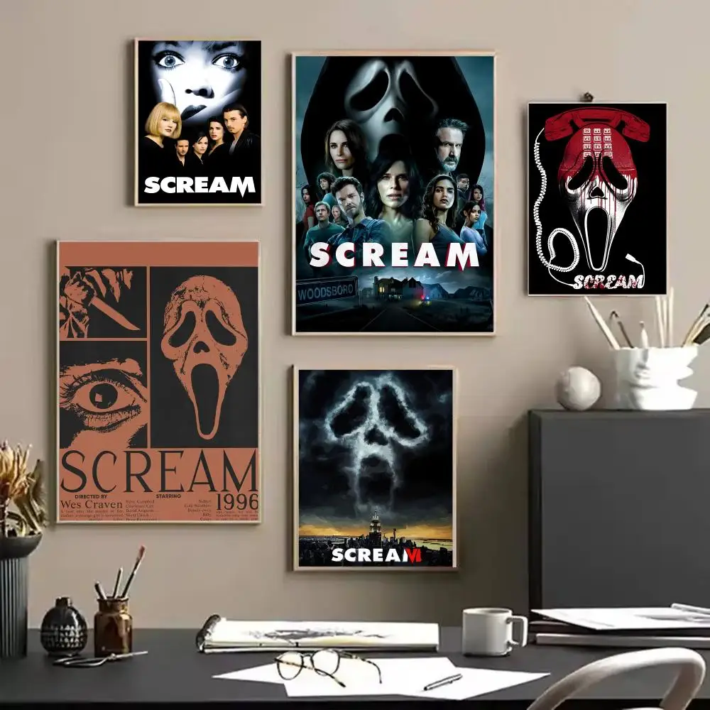 

Horror Movie S-screamS Painting Calligraphy HD Canvas Waterproof Wall Art Picture For Home Office Living Room Bedroom Gift