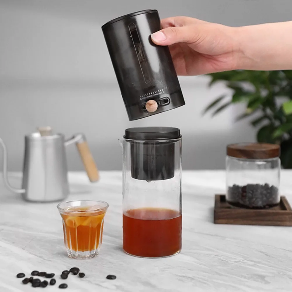 450ml Ice Drip Coffee Maker Adjustable Flow Rate with Filter Paper Cold Brew Coffee Dripper Double-layer Filter Net