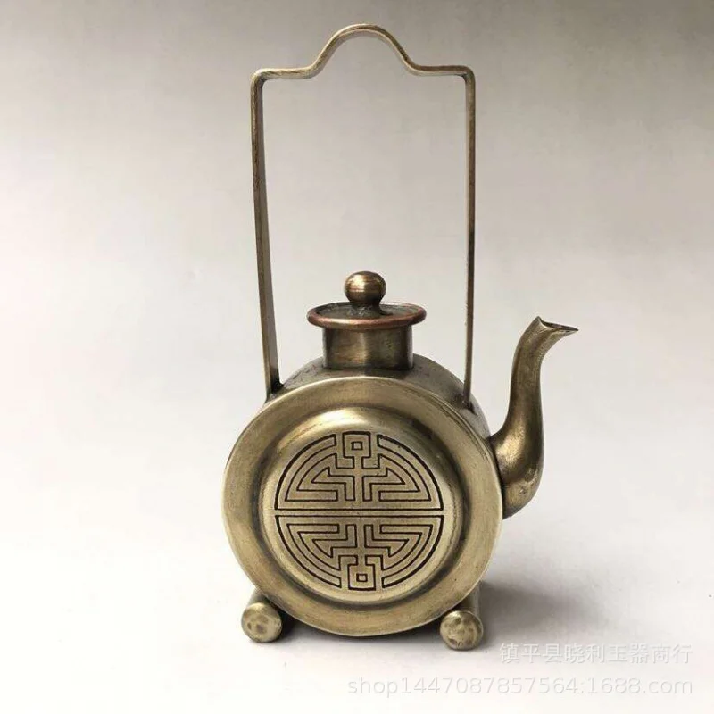 White Wine Pot Inkstone Drip Water Drop Ornament Seal Carving Child Landscape Painting Copper Antique Miscellaneous Items