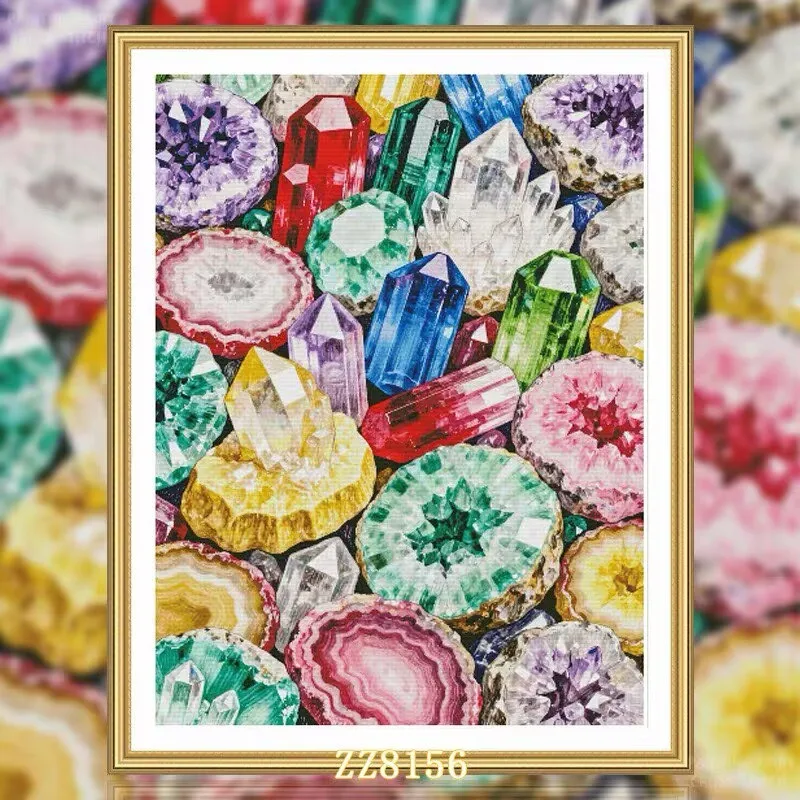 

ZZ8156 14CT 16CT 18CT Stamped Canvas Cross Stitch DIY Set Needlework Embroidery 178 Colors