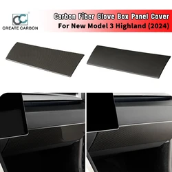 Carbon Fiber Glove Box Protector Cover for Tesla New Refreshed Model 3 Performance Highland (2024+) Glove Box Anti Kick Pad