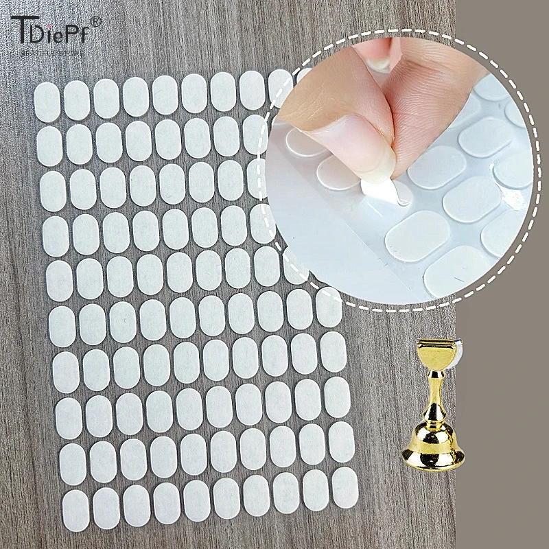 

100/200pcs Nail Adhesive Sticker Nail Stand Double Sided Tape for False Nails Display Stand Nail Tips Show Stand Holder Tools