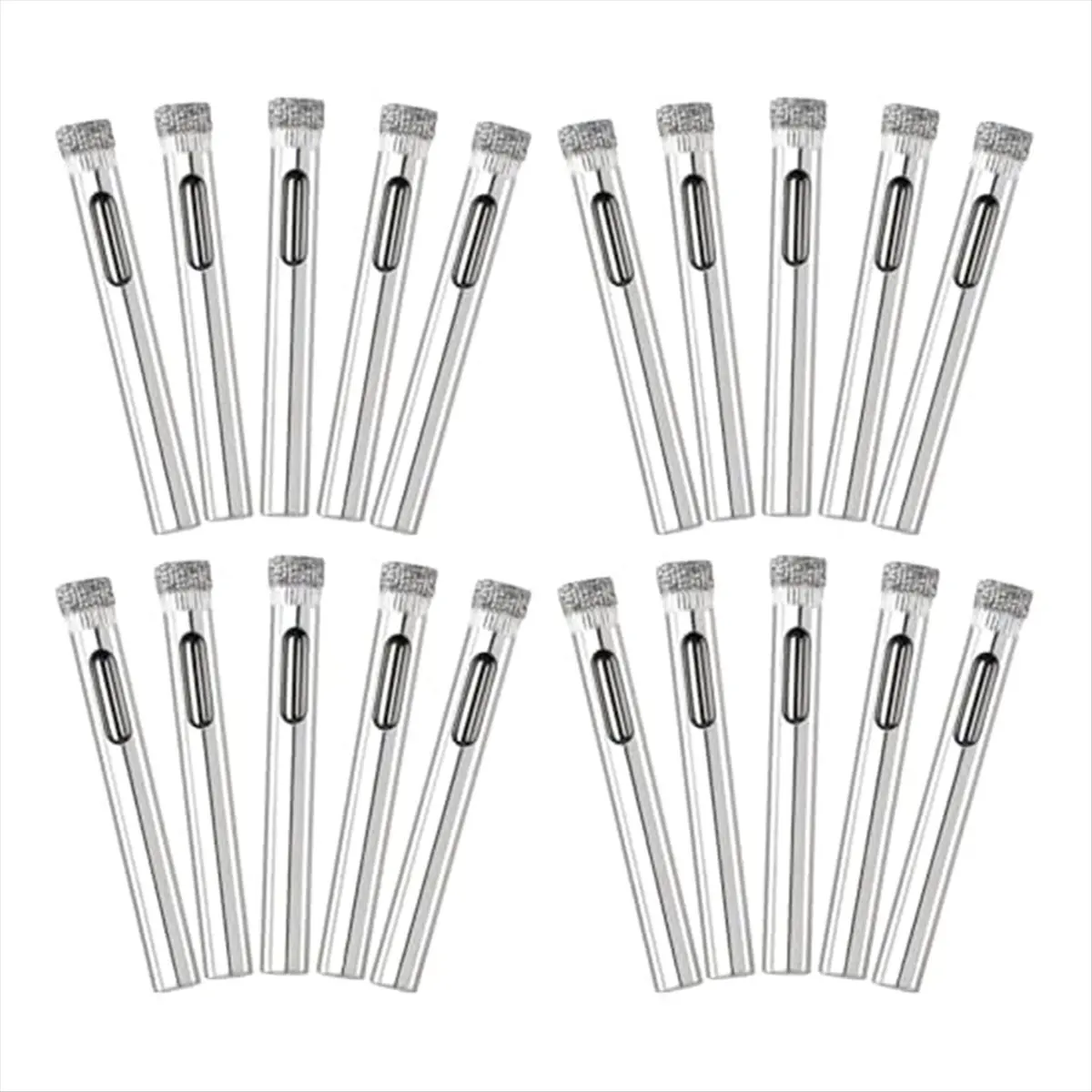 A95G 20 Pack Drill Bit Set,6mm (1/4inch) Small Hole Saw Kit for Glass, Porcelain, Ceramic Tile, Marble
