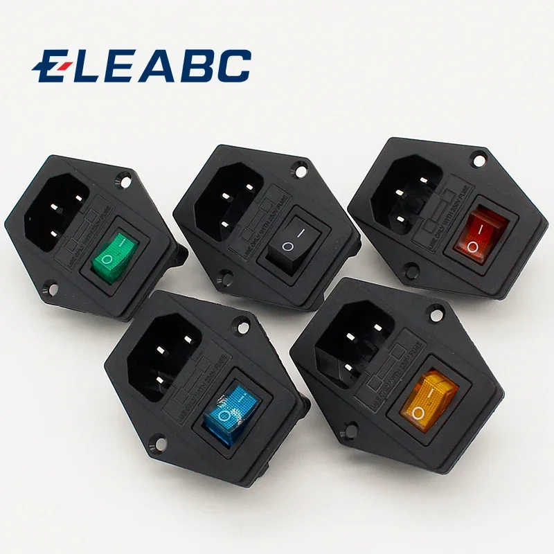 5pcs ! brass part! with 10A fuse ! power socket with Rocker Switch ac socket 3 Terminal Power Socket with Fuse Holder Connector