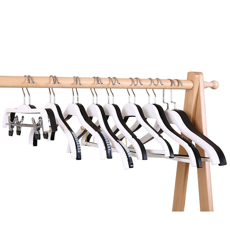 

Plastic Non Slip Clothes Hanger Simple Seamless Garment Hanger Kids Clothing Home Store Wardrobe Pants Clip Hanger Wholesale