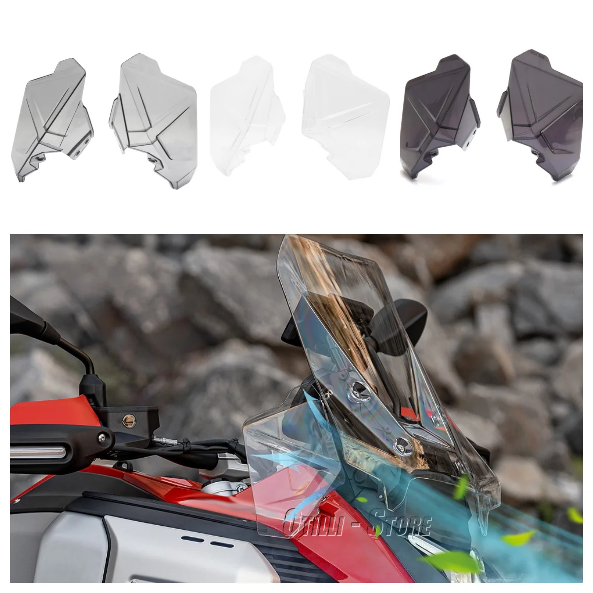 

Motorcycle Acrylic Side Panels Windshield Windscreen Wind Deflectors For BMW R1300GS ADV R1300 GS R 1300 GS Adventure 2024 2025