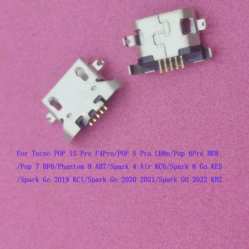 10-200Pcs Charger Charging Dock Connector Usb Plug For Tecno Spark 6 Go 4 Air POP 1S F4 5 6 Pro 7 Phantom 9 KC6 KE5 KC1 KB2 LH8n
